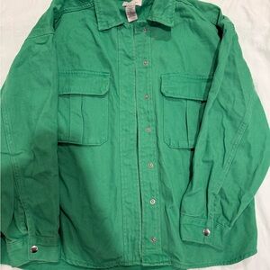 Green Button-Up Shirt